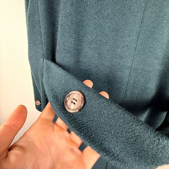 Vintage Worthington Longline Emerald Green Double Breasted Wool-Blend Trench - Picture 8 of 14